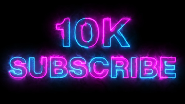 Colorful Flame Animation 10K Subscribe Text Overlay