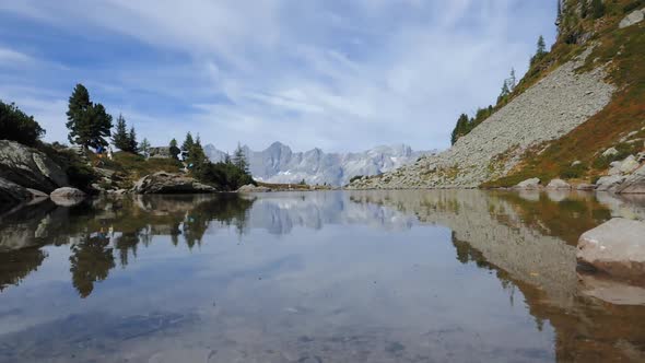 Lake Spiegelsee with Reflections of Dachstein Hyperlapse Austria