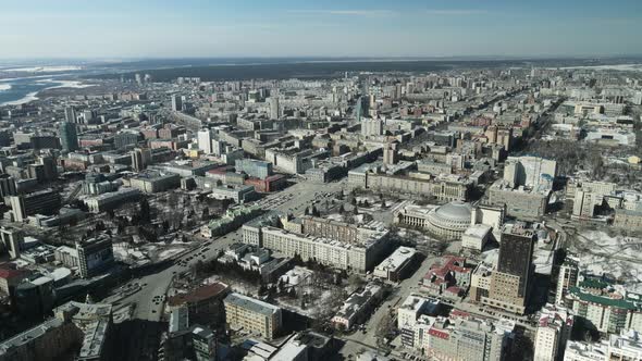 The Center of the Russian City of Novosibirsk