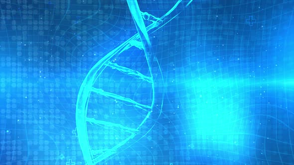 Digital DNA genome double helix 3D .