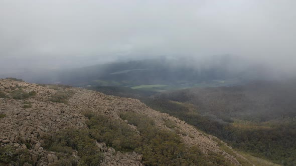 Seagers Lookout and Lake Fenton, Mt Field National Park, Tasmania, Australia Aerial Drone 4K