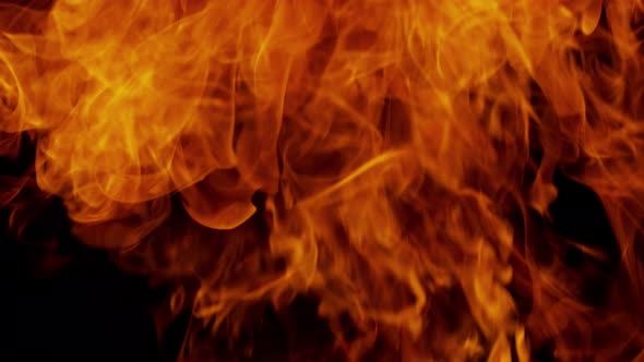 Super Slow Motion Shot of Fire Flames at 1000Fps.