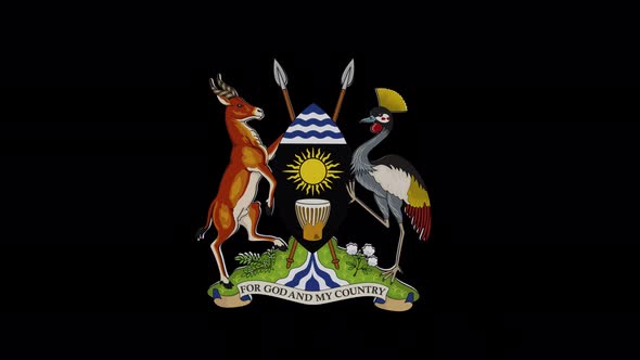 Coat Of Arms Of  Uganda With Alpha Channel  - 4K