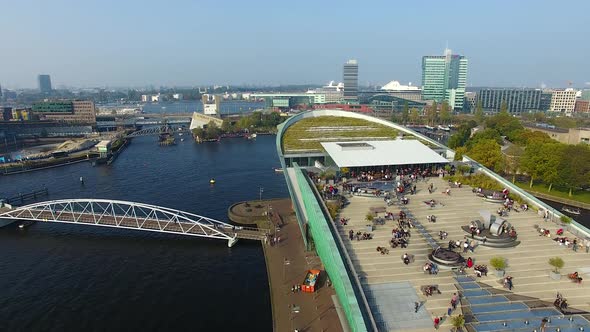 Aerial view of the NEMO Science Museum in Amsterdam