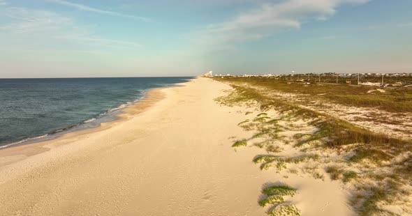 Clean White Sands Gulf Shores Alabama. 5k Aerial Drone Footage