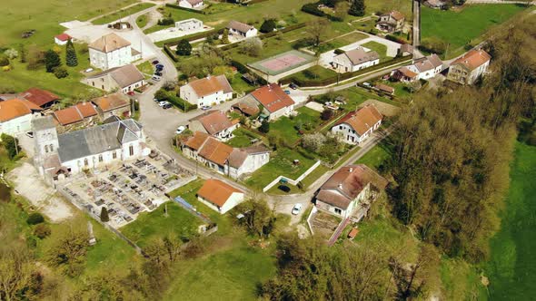 Aerial view of the Chapel and Cemetery