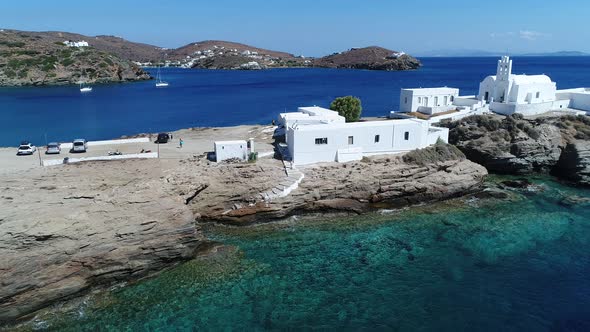 Monastery of Chrisopigi Faros on the island of Sifnos in the Cyclades in Greece