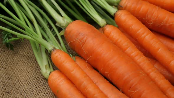 Fresh organic carrots, closeup