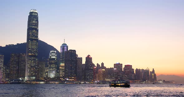 Hong Kong city at dusk