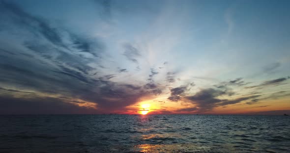 Time lapse beautiful sunset above Black sea