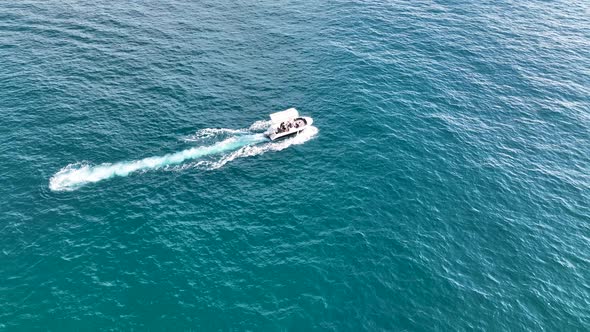 Fishing Near The Shore Sea Aerial View 4 K