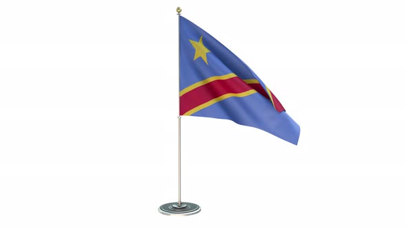 Congo Democratic Republic of the  Small Flag Pole Loops With Alpha