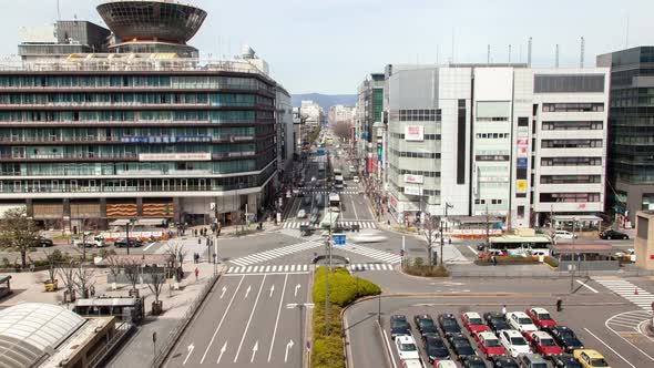 Kyoto Crossroad Site at Railway Station Timelapse