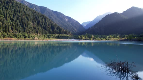 View of the Mountain Lake Issyk From a Height