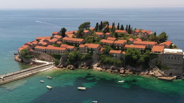 Old Ancient City on the island with orange roofs