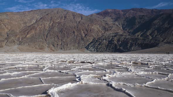 Badwater Basin at Sunny Day. Death Valley. California, USA. Aerial View