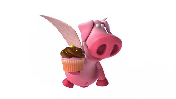 Flying pig - computer animation