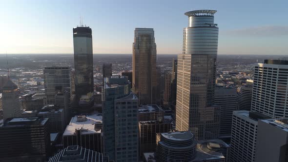 Aerial View of Tallest Buildings in Minnepolis