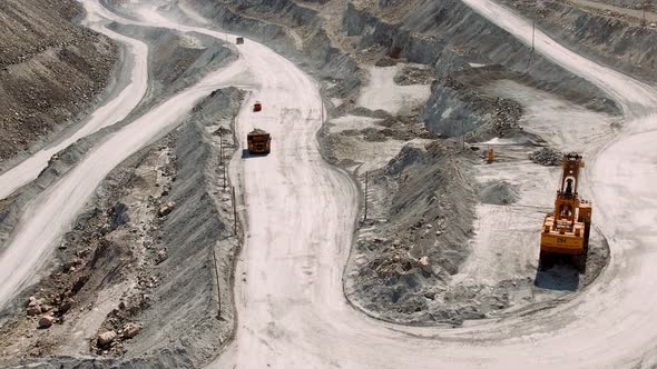 Aerial View of Asbestos Quarry Industrial Extraction of Asbestos