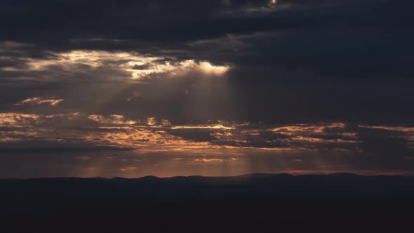 Glorious Sun Rays Through Clouds Wide Shot