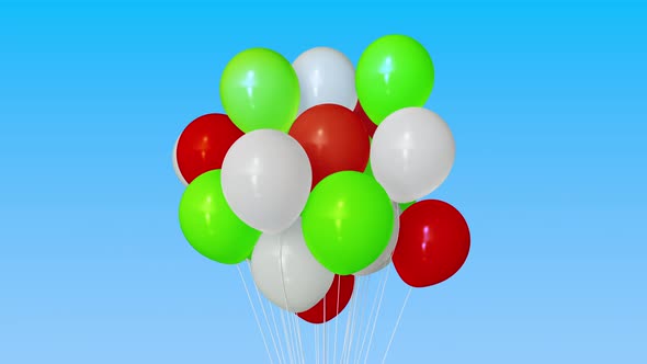 Making a Bunch of Red Green and White Balloons