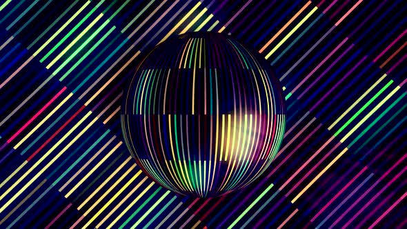 Retro old fashioned disco background with rotating sphere