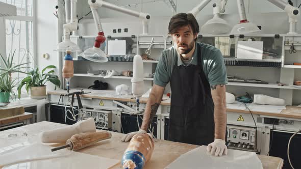 Bearded Craftsman Looking At Camera