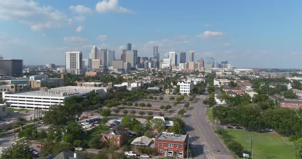 Aerial of Houston city landscape