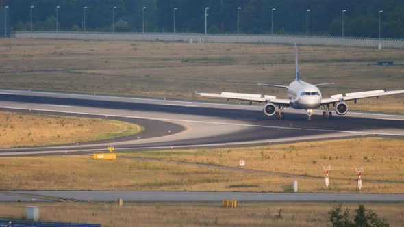 Airplane Taxiing After Landing