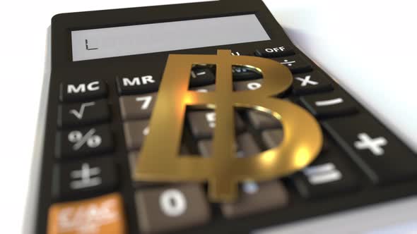 LOAN Text on Calculator Display and Baht Currency Symbol