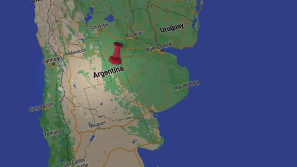 Argentina On Map 4K