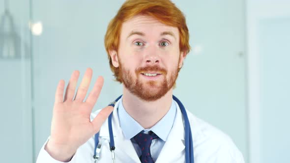 Doctor Doing Online Video Chat, Webcam View