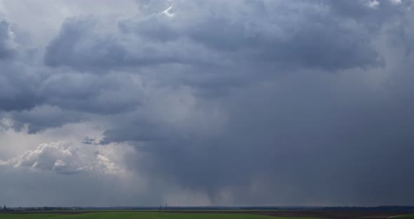 Stormy Snow Clouds. The Sky Is Covered With Thick Clouds. Timelapse