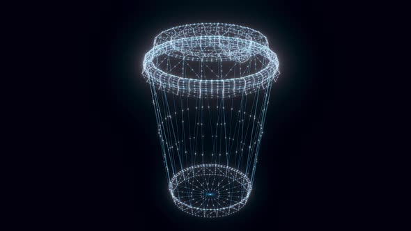 Paper Cup Coffee Hologram Rotating Hd