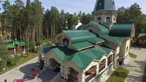 Aerial view of churchs in Monastery. Summer, sunny day 10