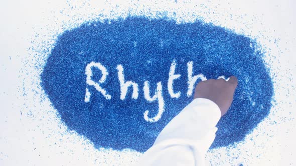 South Asian Hand Writes On Blue Rhythm