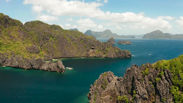 Seascape with Tropical Islands El Nido, Palawan, Philippines