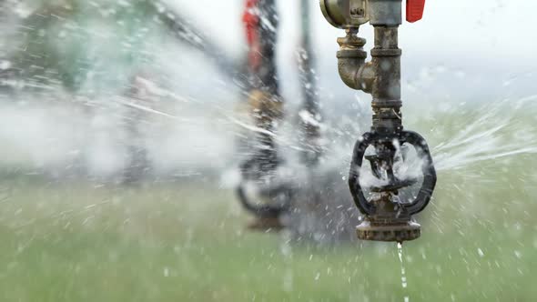 Automated sprinkler irrigation system in the farm