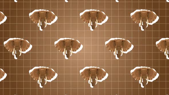 Elephants Head Background Cartoon Animation