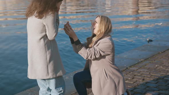 Lesbian Girl Proposing About Marriage