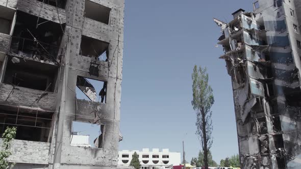 Consequences of the War in Ukraine  Ruined Multistorey House