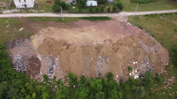 Panoramic View of Illegal Garbage Dump 4K