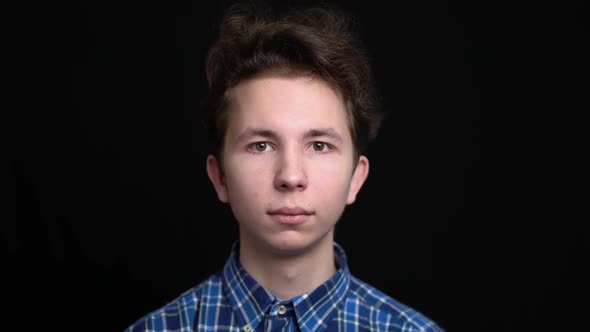 Portrait Young Man Looking Into Camera