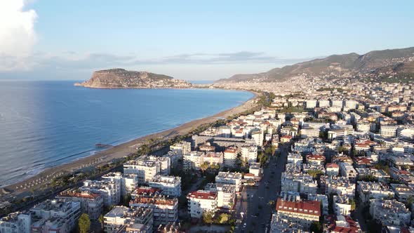 Alanya, Turkey - a Resort Town on the Seashore. Aerial View