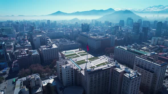 Cityscape of Santiago capital city of Chile South America country.