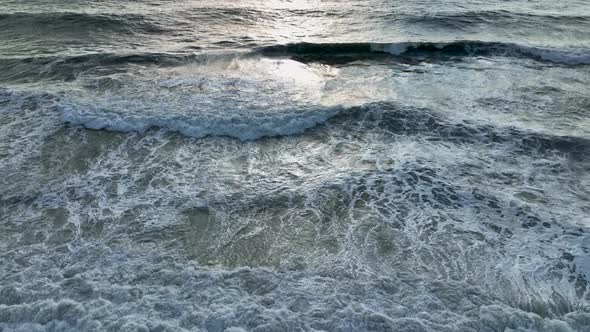 Sea Storm Texture 4K Aerial View 4 K Alanya Turkey