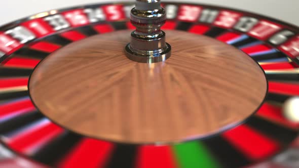 Casino Roulette Wheel Ball Hits 4 Four Black