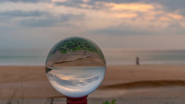 Time Lapse Scenery Sunset Inside A Crystal Ball