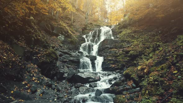 Epic Autumn Wood Mountain Foam Waterfall Stream