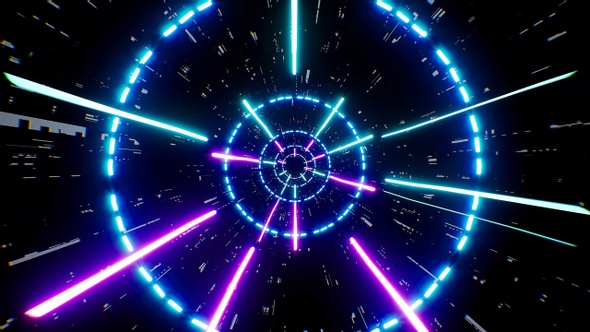 VJ Space Neon Light Laser Beam Background Loop 4K